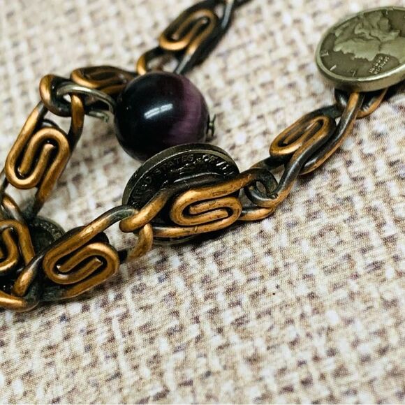 ‎VTG Copper Mercury Dime Bracelet - Picture 3 of 4